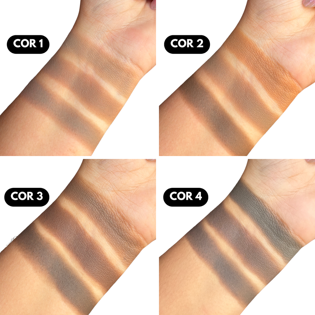 As quatro varia&ccedil;&otilde;es de cores da Sombra para Sobrancelhas Brow Me Ruby Rose